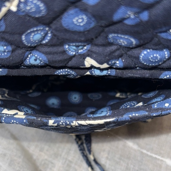 Vera Bradley Blue Coin Maple Leaf Pattern Sling Crossbody Swing Bag EUC VINTAGE - Picture 9 of 14